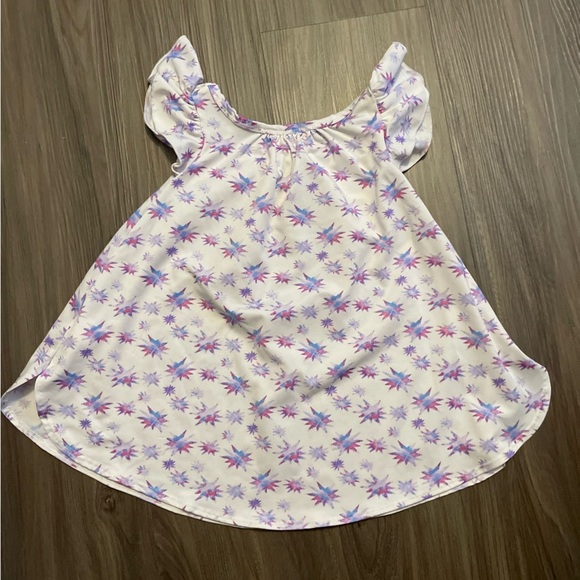 Dot Dot Smile Toddler Girls Floral Patterned Dress with Ruffled Sleeves - 18/24M - Picture 2 of 4